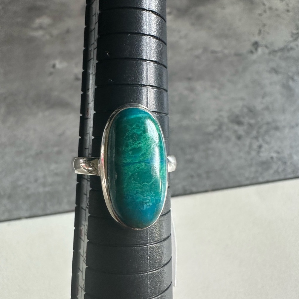 Sterling 925 Silver Chrysocolla Ring- Sz 9